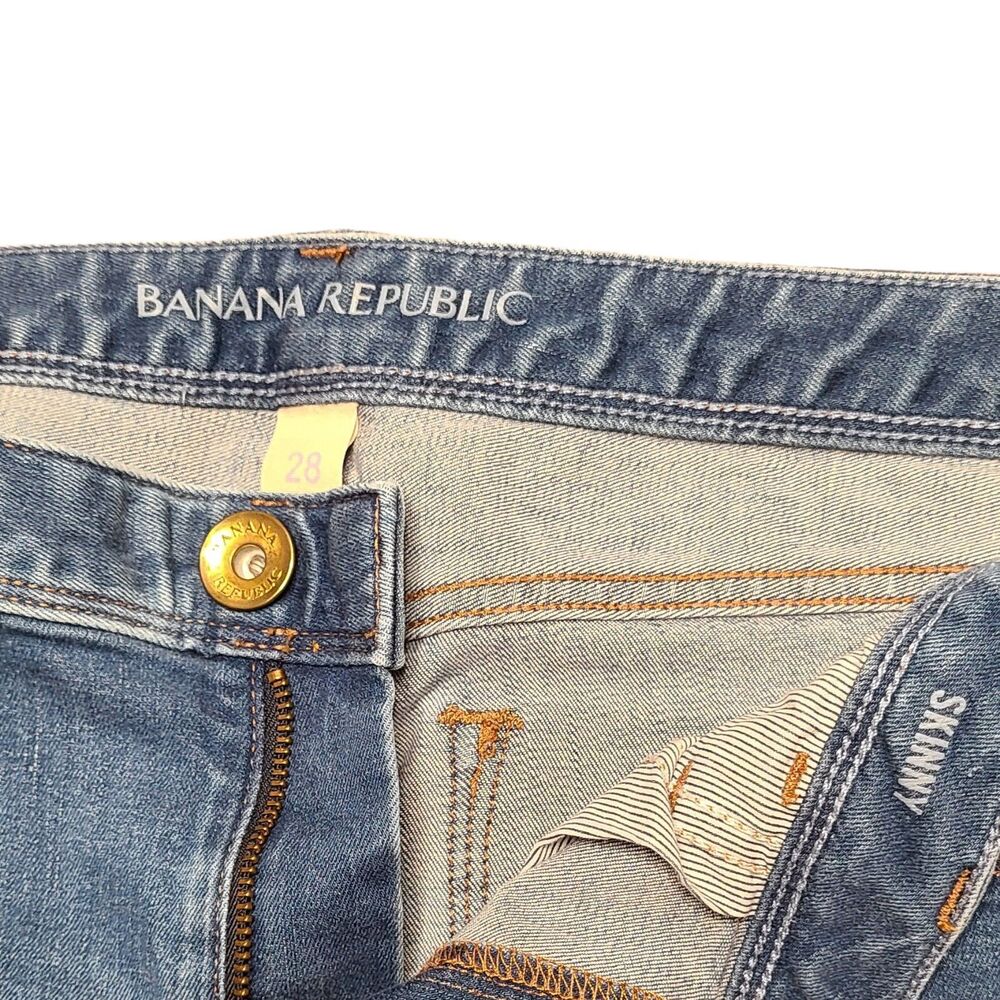 Banana Republic Womens Jeans Size 28 Skinny Low-Rise Blue Denim (29x28) Slim